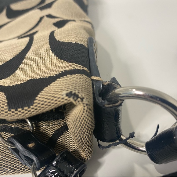 Coach Black and Taupe Signature Crossbody Purse - Picture 10 of 10